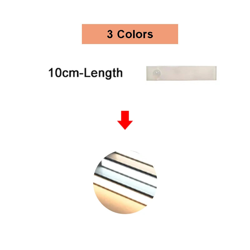 Motion Sensor Light Rechargeable LED Night Light Portable Under Cabinet Light with Magnetic for Bedroom Kitchen Closet Staircase