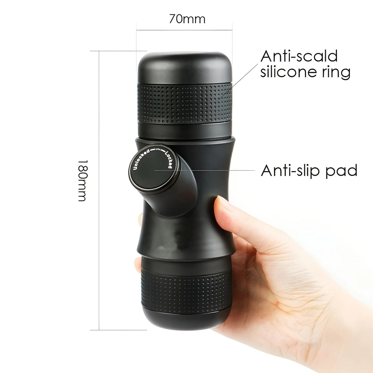 Portable mini hand pressure coffee machine - Stereotech