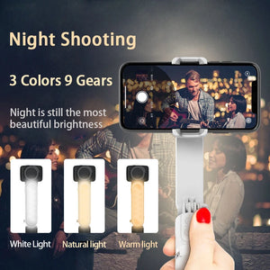 Handheld Selfie Stick Gimbal Stabilizer Holder Adjustable Fill Light Selfie Stand Bluetooth Mobile Phone  For IPhone Samsung