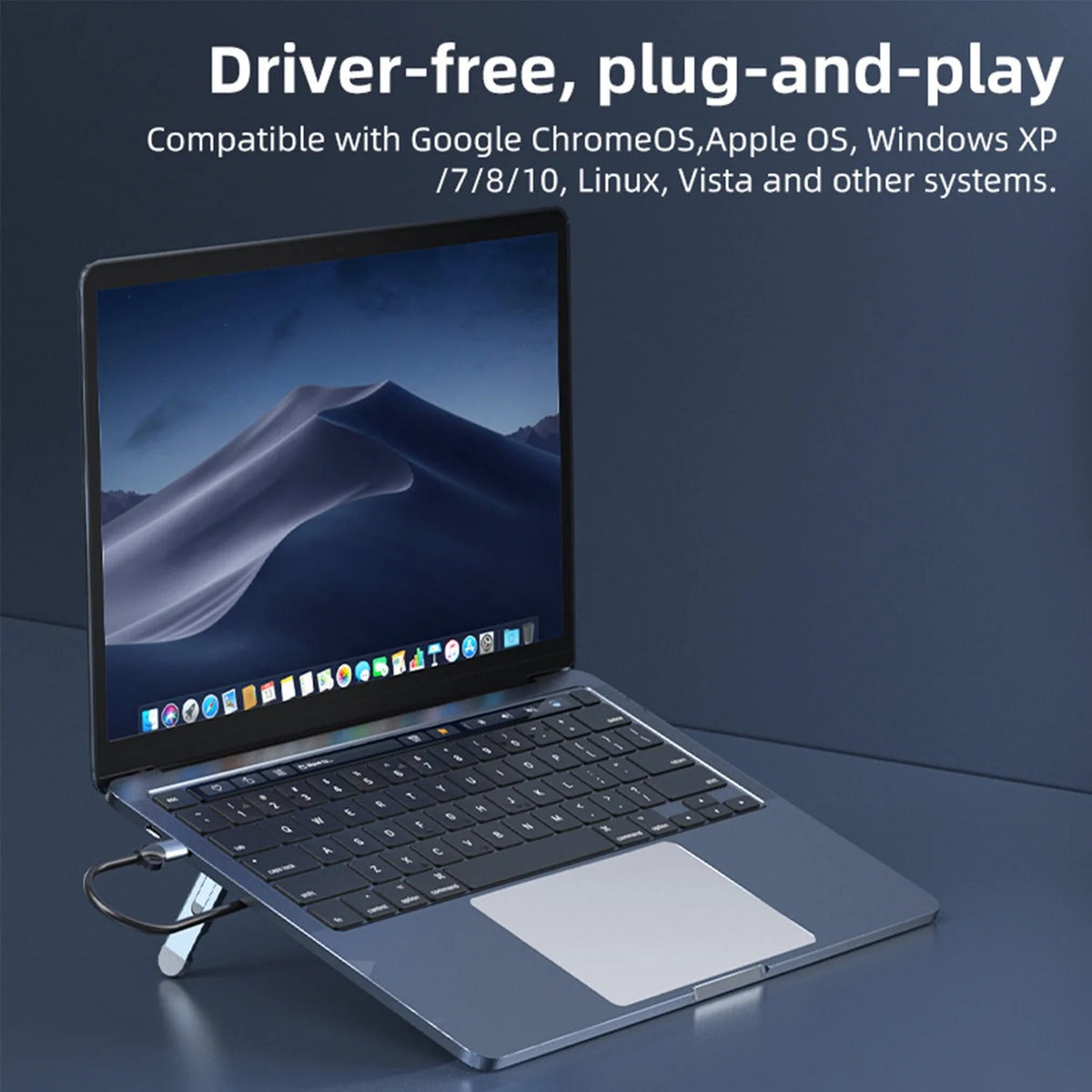 USB C Laptop Docking Station Stand USB C Dock Tablet Stand 6 in 1 USB C Hub 4K HDMI USB 3.0 PD 100W Type C Hub for MacBook Pro