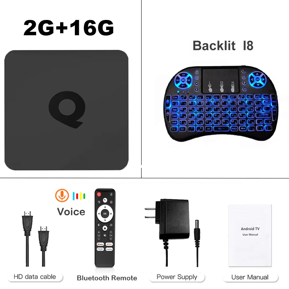 Android14 Smart TV Box Q1 Allwinner H313 Supports 2.4G&amp;5G Dual Wifi 8K 64G 128G Rom Google Media Player TV Box Voice Set Top Box