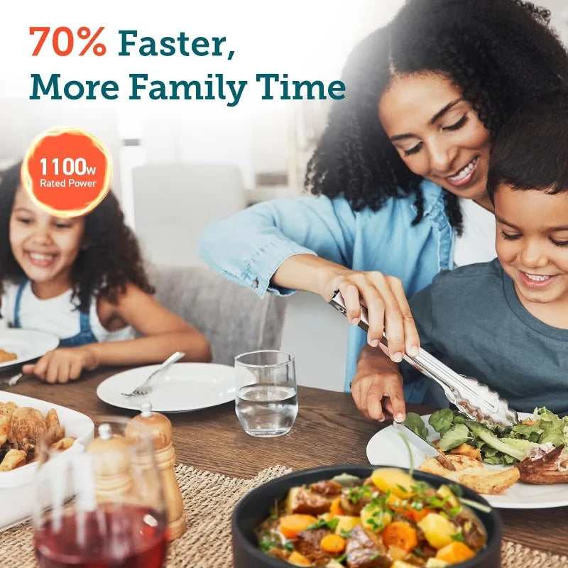 Electric Pressure Cooker 6 qt, 9-in-1 Instant Multi Cooker Saute Pot, 1100W, Stainless Steel