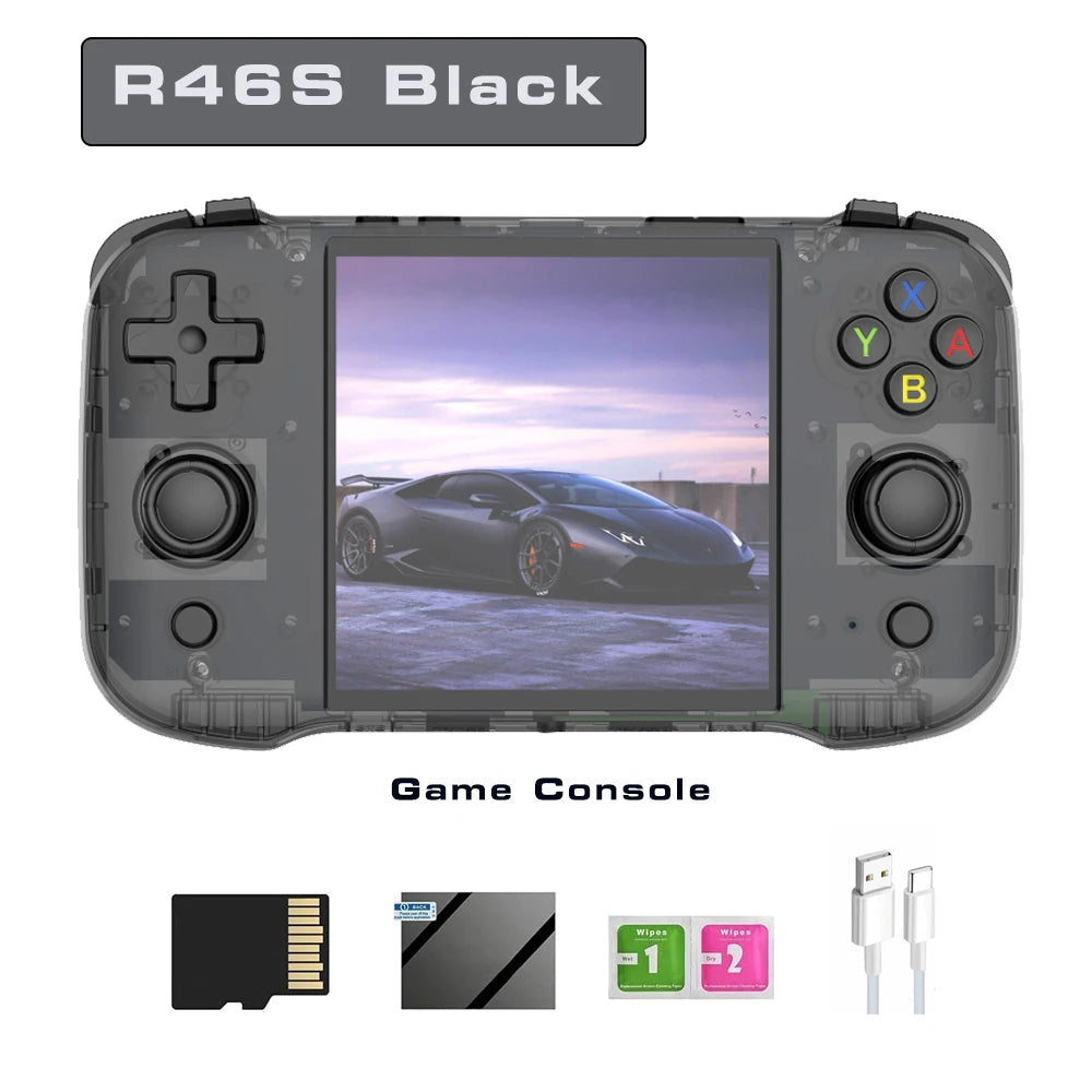 BOYHOM R46S Retro Handheld Video Game Console Linux System 4.0inch IPS Screen Portable Handheld Video Player Best Children gift