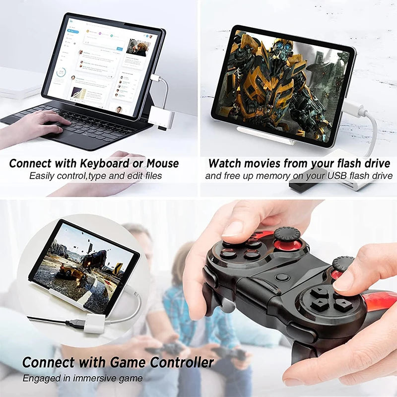 KUTOU 3 In 1 Adapter TF CF SD Memory Flash Card Reader  USB Type C OTG Writer for iPhone for iPad Macbook Huawei Samsung Xiaomi