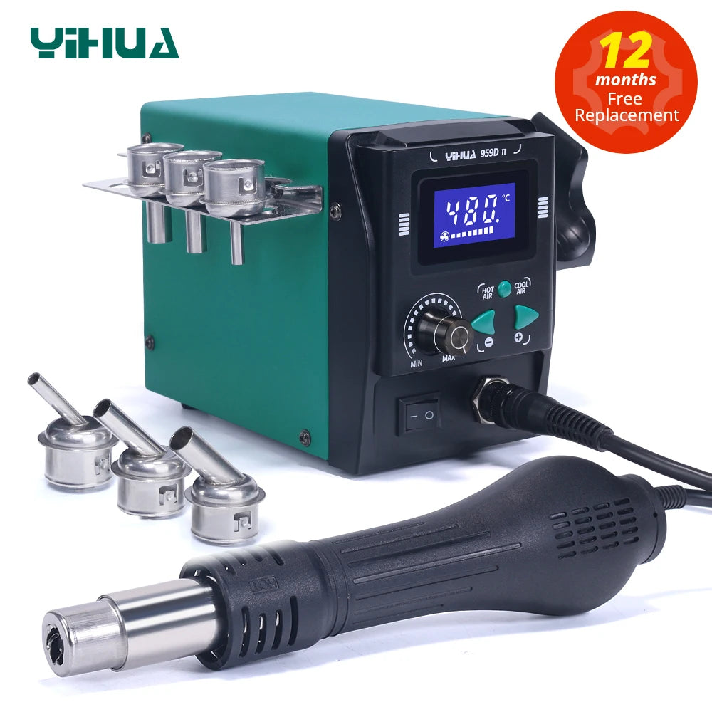 YIHUA 959D-II 700W Easy Plug-pull Nozzles Hot Air Gun Rework Soldering Station Phone Repair Welding Tools
