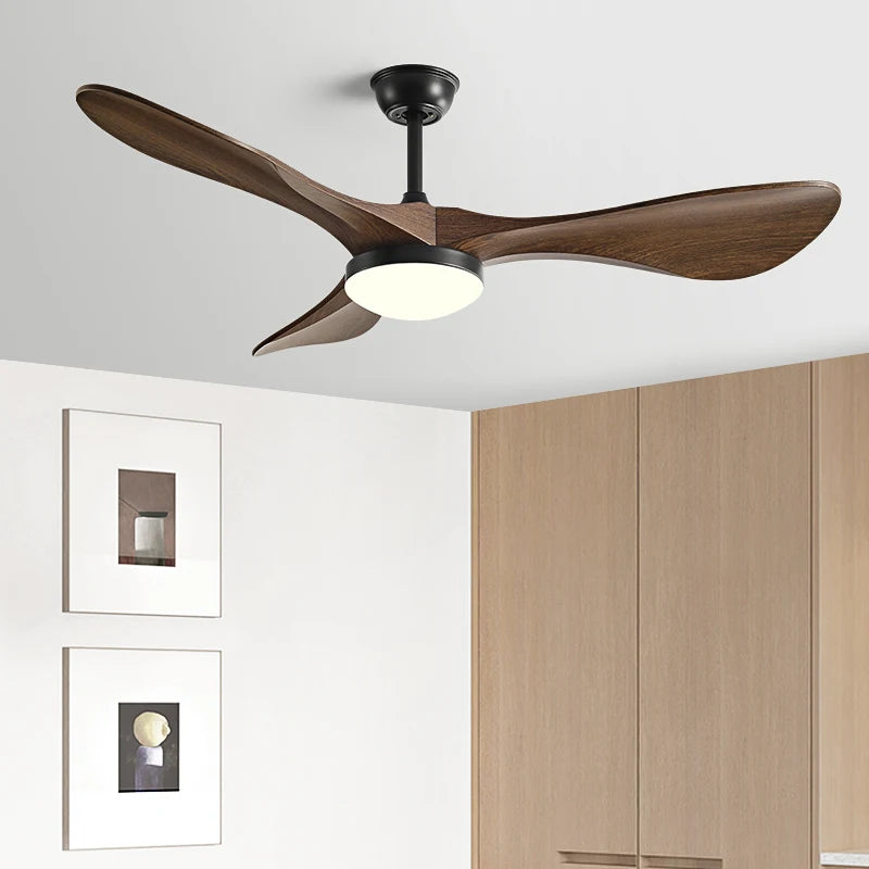52Inch Strong Wind Ceiling Fan Light Modern Simplicity Restaurant Electric Fan Household Ceiling Fan With Light And Control 220V - Stereotech