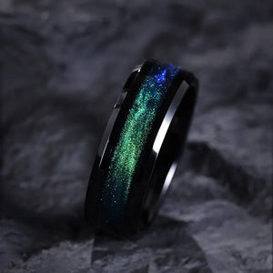 Men's Ring Tungsten Gold 8mm Width Green Fashion Female Pair Rings,Engraving