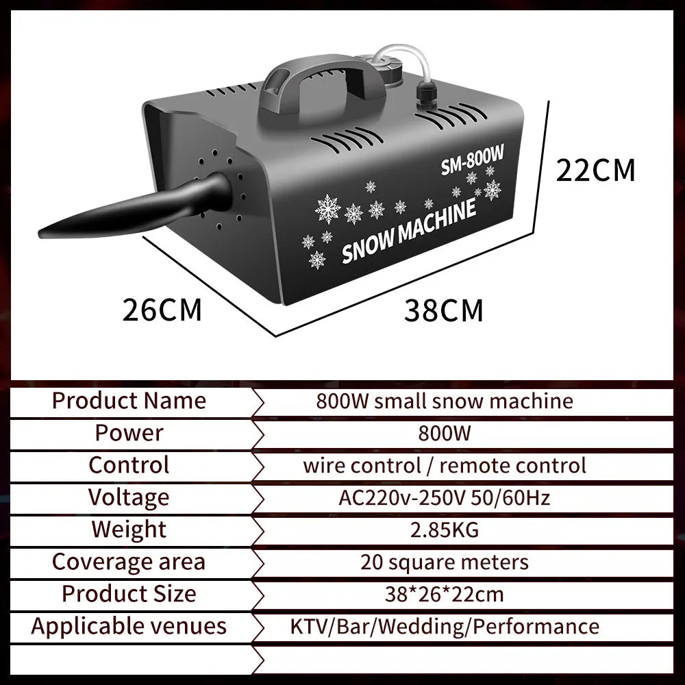800W Snowflake Machine Simulated Snowflake Sprayer With DMX 512 Performance Stage Effects  For Party Wedding Performance