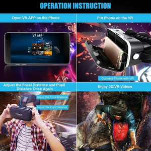 G04EA Original VR Shinecon 6.0 Virtual Reality Glasses 3D VR Glasses Stereo Helmet Headset with Remote Control for IOS Android
