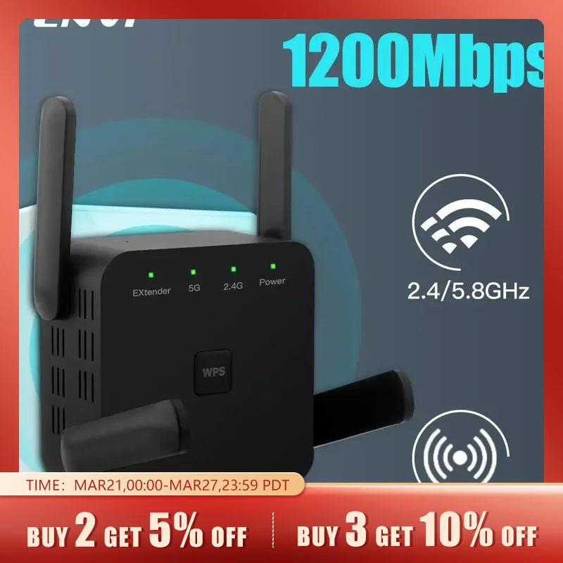 FENVI 5Ghz AC1200 WiFi Repeater - Stereotech