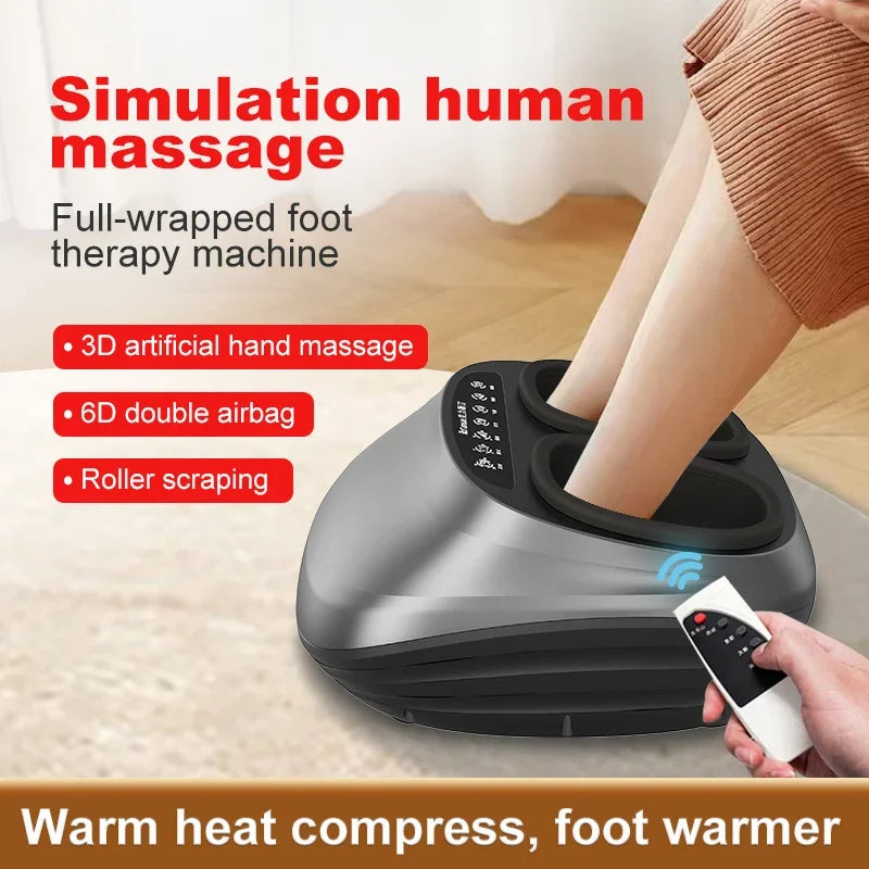 Electric Foot Massage Machine Shiatsu Deep Knead Air Compression For Health Care Infrared Heating Therapy Anti-stress massage - Stereotech