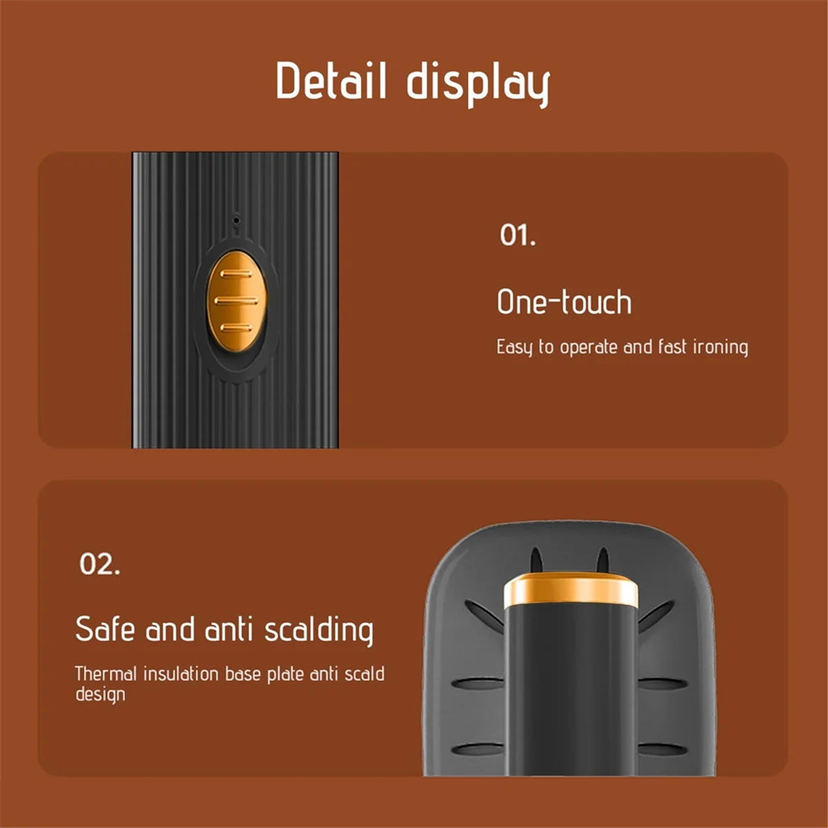 Portable Travel Steamer for Clothes Mini Steam Iron 180°Rotatable Handheld Steam Iron for Fabric Clothes Black - Stereotech