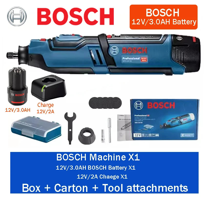 Bosch GRO 12V-35 Wireless Rotary Tool 12V 2.0Ah 3.0Ah Li-Battery Mini Electric Grinder Polishing Cutting Machine Electric Drill