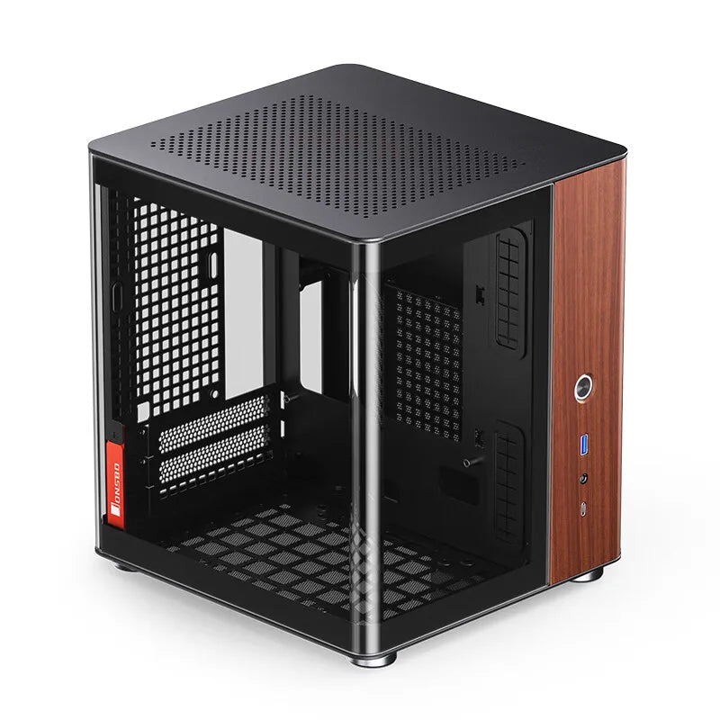 JONSBO TK-0 PC Case Sea View Room ITX Case SFX Power Stand Walnut Wood Decorative Panel Type-c Support MINI-ITX Motherboard