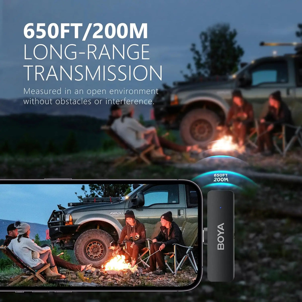 BOYA BY-V4 Four-channel Wireless Lavalier Microphone for iPhone 15 Series Type C Smartphone Lapel Mic for Youtube Recording Vlog