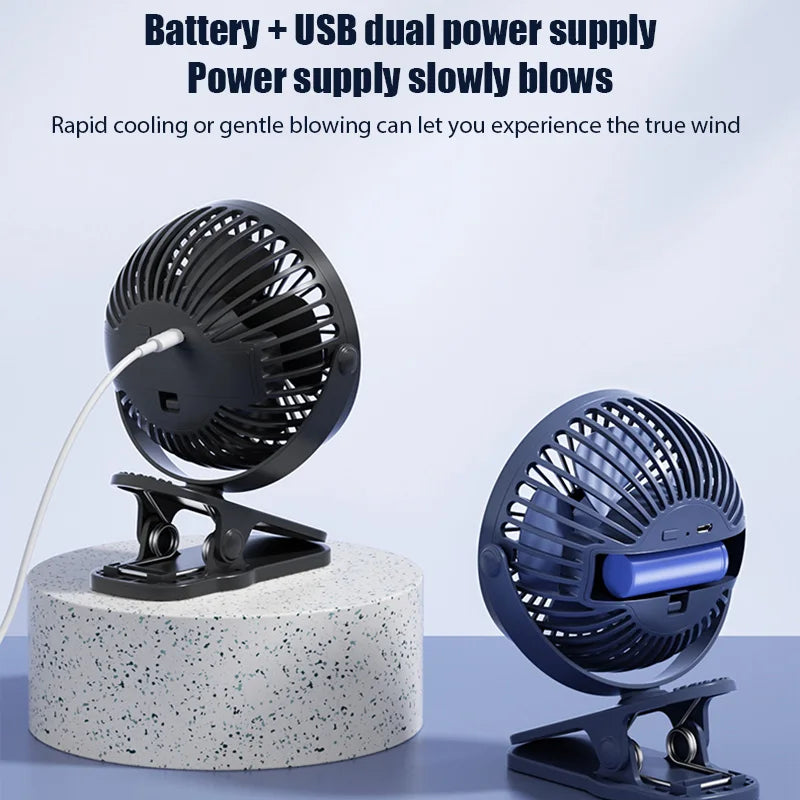 360 Degree Rotation Adjustable Clip-on Fan - Stereotech