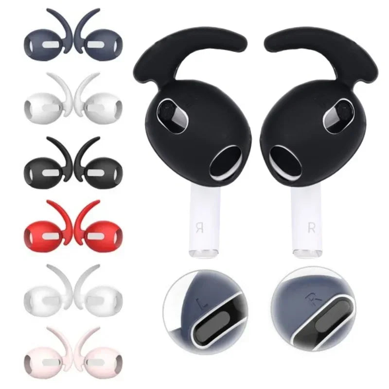 6-1Pairs Soft Silicone Earbuds Headphone Earpods Cover Eartip Ear Wings Hook Cap for Airpods 3 Bluetooth Earphone Accessories - Stereotech