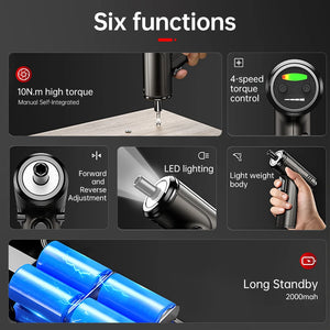 4.2V Electrical Screwdriver Set USB Rechargeable 2000mah Adjustment Power Dril Multi-function Disassembly Torque Repair Tool Kit