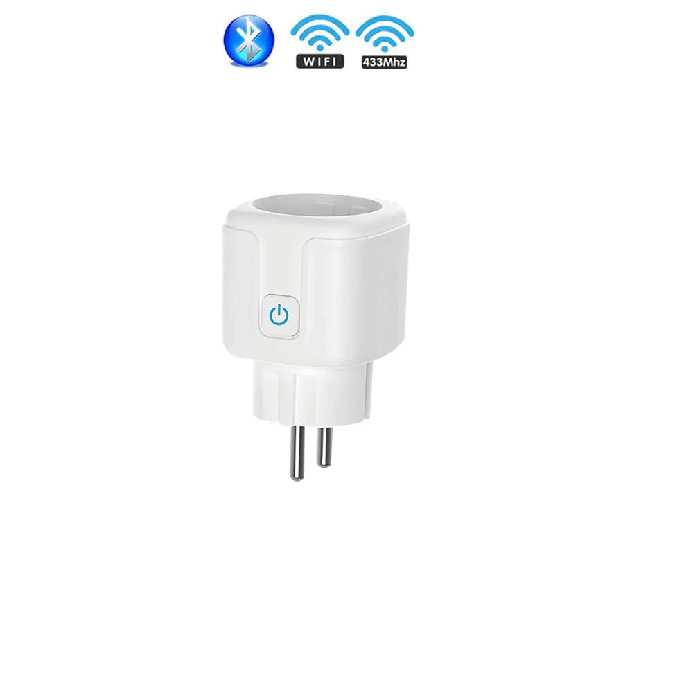 Tuya Smart Life RF 433Mhz Wireless Mini Smart Socket Switch 16A Electrical Outlet Remote EU Plug Voice Control Google Home Alexa