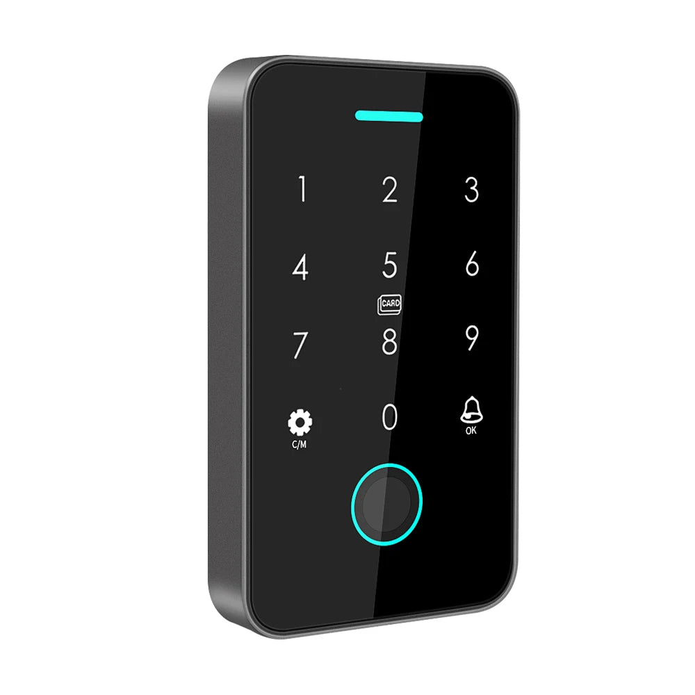NFC Bluetooth Tuya APP Backlight Touch 13.56Mhz RFID Card Access Control Keypad Door Lock Opener WG Output IP66 Watreproof