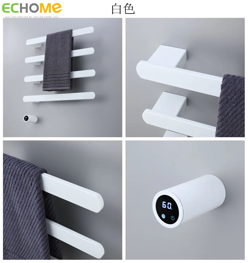 Electric Heated Towel Rack 304 Stainless Steel Hidden Installation Towel Drying Rack Constant Temperature Brushed Towel Warmer - Stereotech