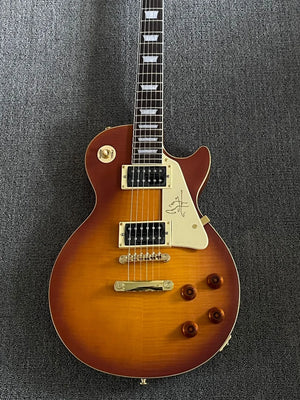 New!!!!!!!High Quality Honey Burst Color, Standard LP Electric Guitar, Solid Body ,Rosewood Fretboard, Yellow PickGuard,