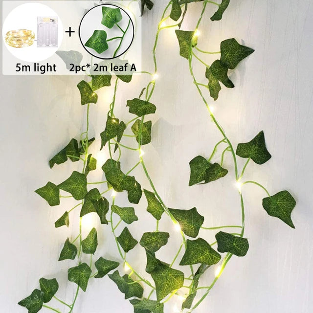 LED Fairy String Lights 2M 20LED Maple Leaf Garland Christmas Fairy Lights for Fence Home Bedroom Wall Patio Decoration