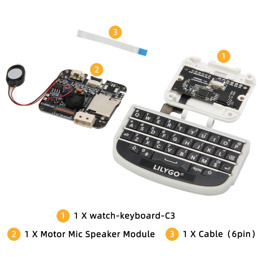 LILYGO® Watch-Keyboard-C3 V1.0 ESP32-C3 T-Watch Expansion Module QWERTY Bluetooth Wireless MINI Small Keyboard Development Board