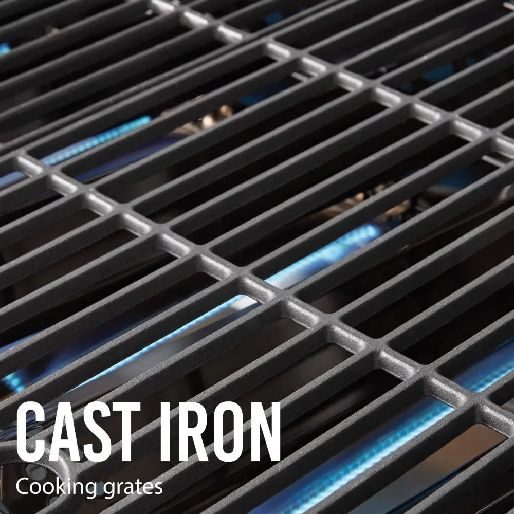 4 Burner Propane Gas Grill with Side Burner and Stainless Steel Lid Barbecue Brazier 60 000 BTU&#39;s Camping Furnace - Stereotech