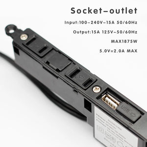 OEM 1.8M Hotel Furniture Recessed Japan 2 AC Outlets 1 USB Ports Power Strip