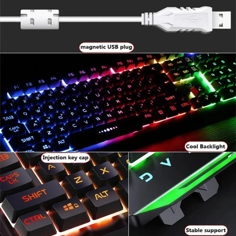 GX2 Wired Combo 104 Keys LED Light Changeable Waterproof RGB Backlit Gaming Mechanical Keyboard And Mouse Set for Desktop Laptop