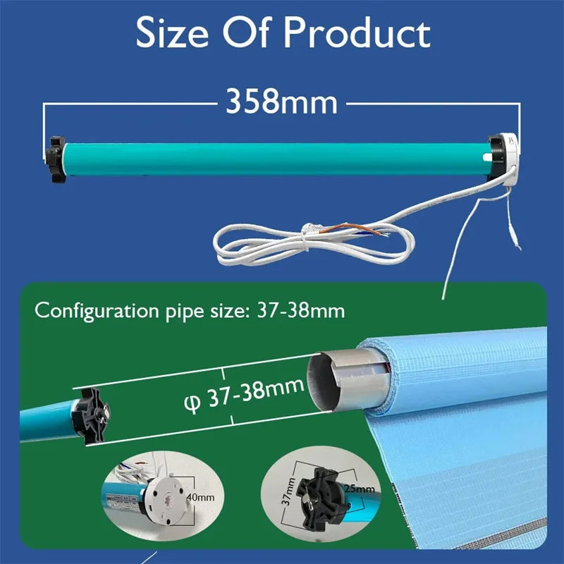 Tuya Smart Electric Curtains Motor Roller Blinds Wifi / Zigbee Automatic Tubular Blinds Shutters For 36 37 38mm Aluminum Tube - Stereotech