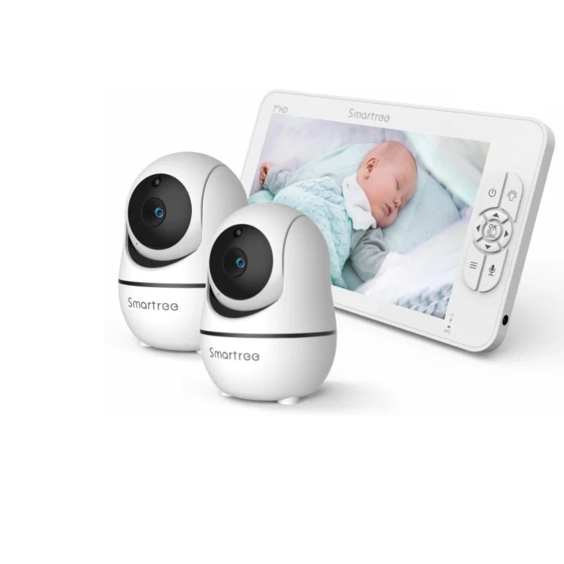SM70V2 7&quot; 1080P HD Split Screen Video Baby Monitor with two Camera, Hack Proof, Remote Zoom/Pan/Tilt, 4000mAh Battery