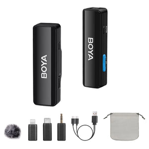 BOYA BOYALINK A Wireless Lavalier Lapel Microphone for iPhone Android PC Computer DSLR Cameras Streaming Youtube Recording Vlog