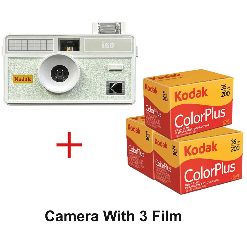 Kodak i60 135 Retro Film Camera Idiot Machine Non-Disposable Camera Strap Flash With Optional Kodak ColorPlus 200 35mm Film