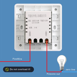 AC 220V LED PIR Motion Sensor Light Switch Infrared Human Body  Detection Auto On Off Light Smart Switch for Corridor Staircase