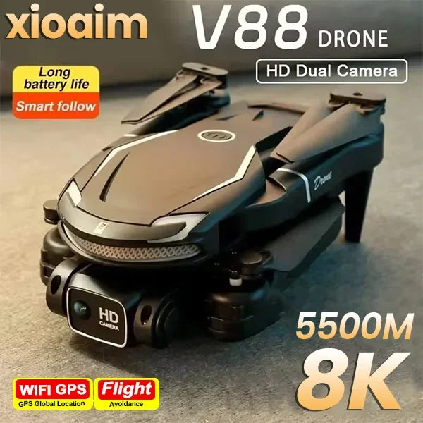 Original V88 Drone 8K 5G GPS Professional HD Aerial Photography Remote Control Aircraft HD Dual Camera Quadcopter Toy UAV