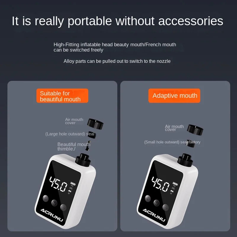 ACRUNU Bike Pump Electric Portable Bicy 120 PSI Mini Tire Pump with Digital PSI Pressure Gauge Tire Inflator Bike Air Pump