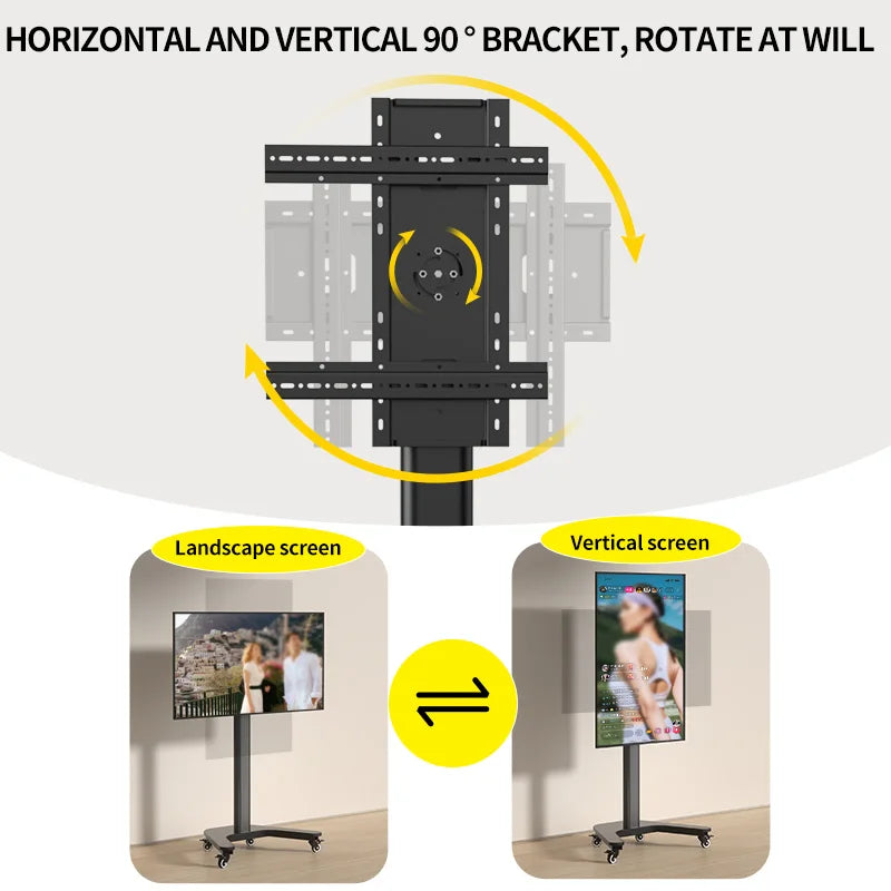 HILLPORT Tilt TV Mobile Cart Free Lifting 37&quot;-70&quot; LED LCD Plasma TV Trolley Mount Stand Support vertical screen SC5211
