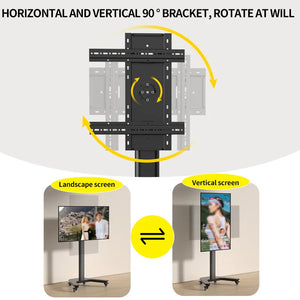 HILLPORT Tilt TV Mobile Cart Free Lifting 37"-70" LED LCD Plasma TV Trolley Mount Stand Support vertical screen SC5211