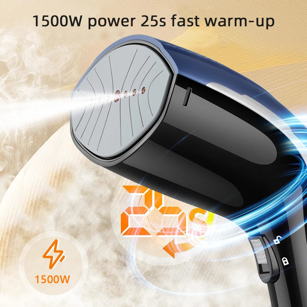 Portable Steam Hanging Iron 1500W Steam Maker Handheld Garment Steamer Overheat protection  Auto off with brush head included