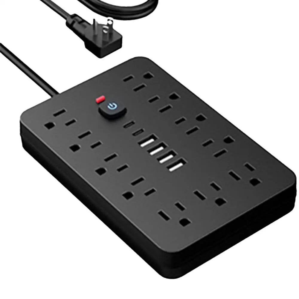 17-in-1 Plug Strip Plug Outlet Extender Strip Surge Protector Charging Station with 4 USB Ports and 2 Type-C Ports Flat Plug