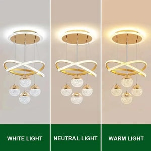 Modern Minimalist LED Lights Dining Room Bedroom Kitchen Clothing Store Decoration Ceiling LED Circular Chandelier