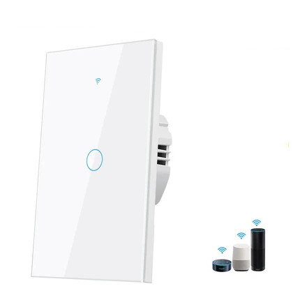 Tuya US WiFi Smart Wall Switch RF433 1/2/3 Gang No Neutral Wire Touch Sensor LED Light Switches Smart Home Alexa Google Home - Stereotech