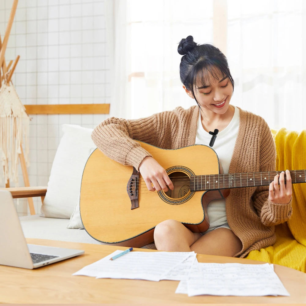 Wireless Lavalier Microphone for TYPE-C Cordless Mini Recording Mic Plug-Play 2.4G Noise Reduction for Interview Podcast Vlog - Stereotech