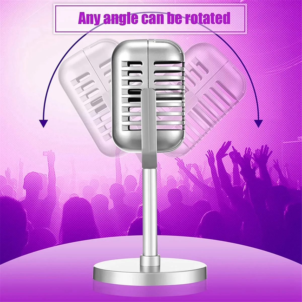 Classic Retro Dynamic Vocal Microphone Vintage Mic Universal Stand for Live Performance Karaoke Studio Recording Gold - Stereotech