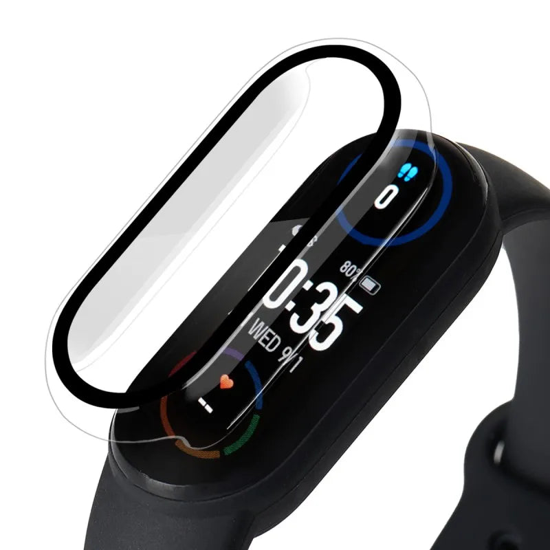 Watch Protective Film with Case for Xiaomi Mi Band 6 5 4 3 Smart Watchband Bracelet 3D Full Screen Anti-Scratch Protector Films