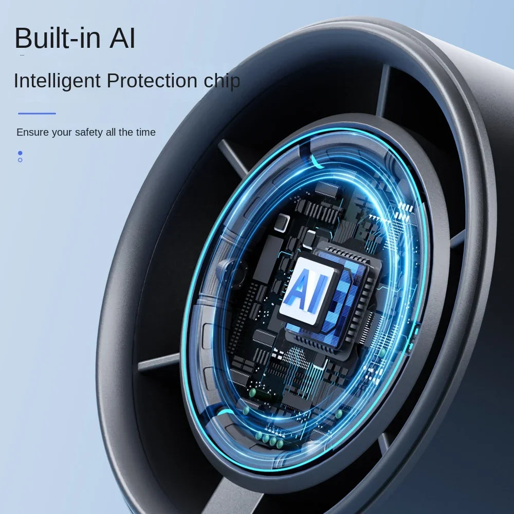 6000 MA Handheld Turbo Jet Fan Mini Portable Ice Cold Fan Generation Brushless Motor Wind High Speed Duct Fans Violent Blower - Stereotech