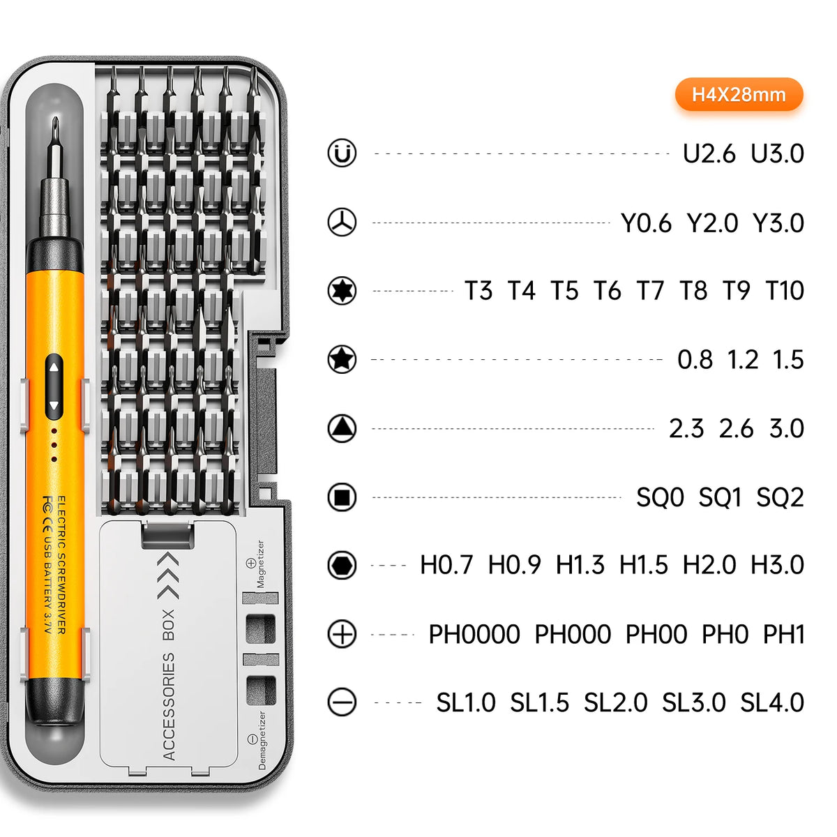 46 in 1,USB Rechargeable Multi-Function Magnetic Precision Power Screwdriver Repair Tool Kit for PC, Phone, Watch, Laptop