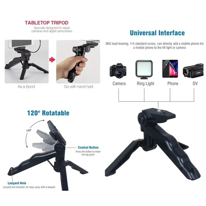 Smartphone Vlogging Kit With Tripod Phone Holder For TikTok Live Stream Video Mini Microphone LED Fill Light Starter - Stereotech